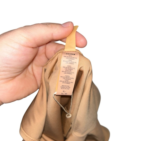 Skims Kim Kardashian Recycled Swim Scoop Neck One Piece Swim Ochre Tan Size XL - Picture 8 of 8